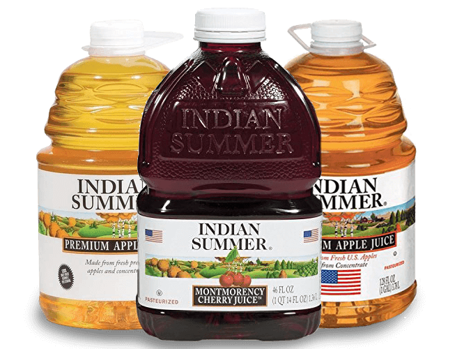 An assortment of three Indian Summer Juices.