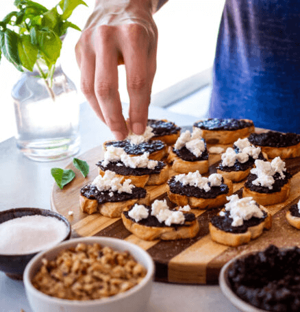 tart cherry bruschetta