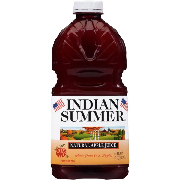 64 oz. Indian Summer Natural Apple Juice bottle