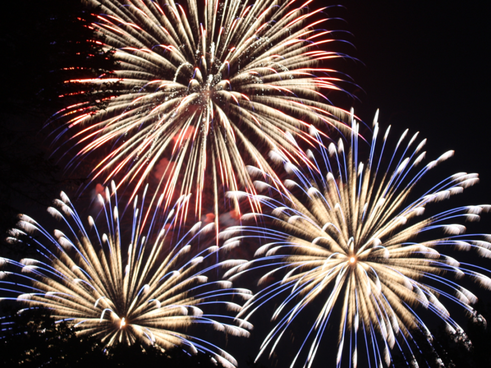 image of red white and blue fireworks