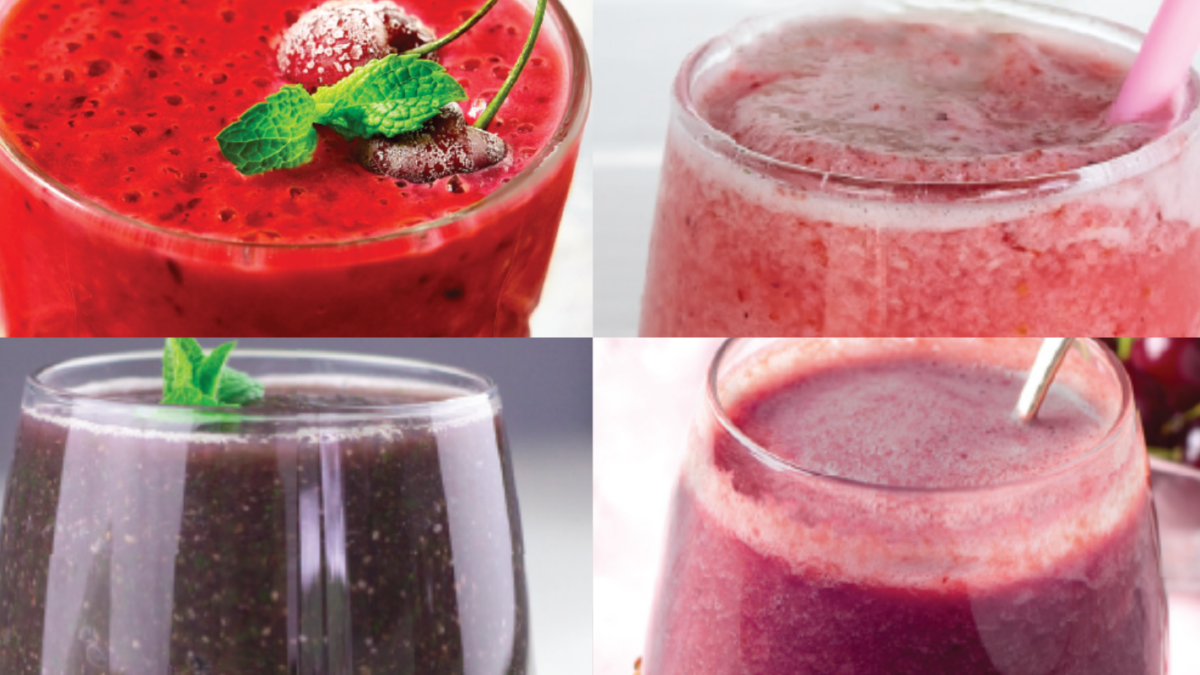 image collage of smoothies