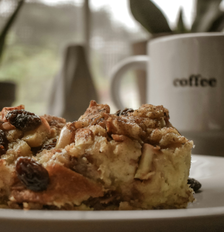 stock image of bread pudding