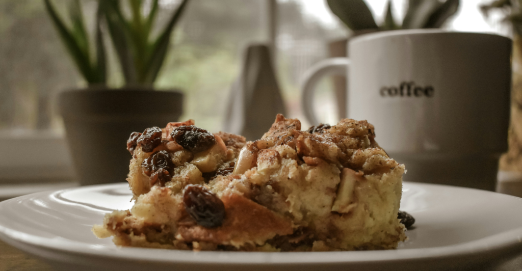 stock image of bread pudding