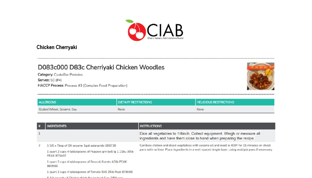 Cherriyaki Chicken Woodles recipe
