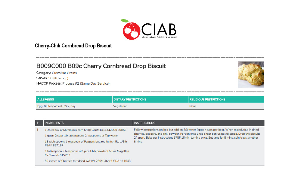 Cherry Cornbread Drop Biscuit